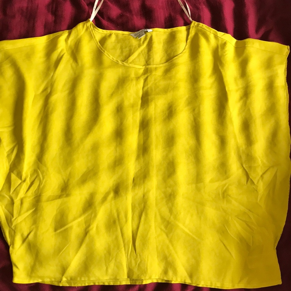 Yellow bat wing blouse
